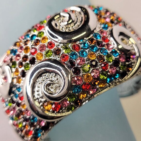 Multicolored Cuff Bangle Bracelet - Picture 5 of 16